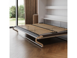 Murphy bed 140x200 horizontal (M2 55cm depth) White/Pearl Grey without lighting Without upholstery frame