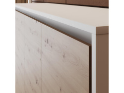 Murphy bed 140x200 horizontal (M2 55cm depth) White/Wild Oak