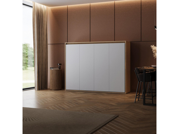 SMARTBett Schrankbett M2 Horizontal 100x200 mit Polsterrahmen