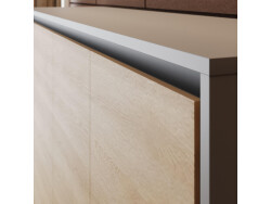 Schrankbett SMARTBett  140x200 Horizontal (M2 55cm Tiefe) Perlgrau/Kaiser Eiche