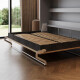 Schrankbett SMARTBett  140x200 Horizontal (M2 55cm Tiefe) Perlgrau/Kaiser Eiche