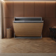 Schrankbett SMARTBett  140x200 Horizontal (M2 55cm Tiefe) Perlgrau/Kaiser Eiche