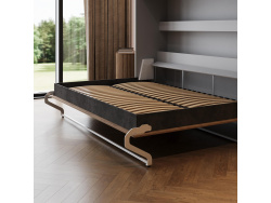Murphy bed SMARTBett  140x200 Horizontal (M2 55cm depth) Pearl Grey/Wild Oak