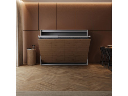 Murphy bed SMARTBett  140x200 Horizontal (M2 55cm depth) Pearl Grey/Wild Oak