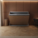 Murphy bed SMARTBett  140x200 Horizontal (M2 55cm depth) Pearl Grey/Wild Oak without upholstered frame incl.Lighting Set