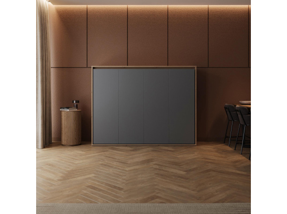 SMARTBett wall bed M2 Horizontal 100x200 with upholstered frame