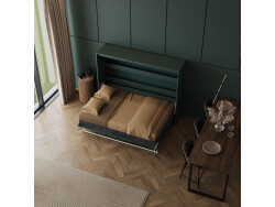 Murphy bed SMARTBett 140x200 Horizontal(M2 55cm depth) Rock green