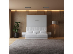 SMARTBett HANGING NIGHTSTAND.( 40cm depth) Pearl grey/White Fabric.