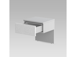 SMARTBett HANGING NIGHTSTAND.( 40cm depth) Pearl grey/White Fabric.