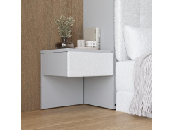 SMARTBett HANGING NIGHTSTAND.( 40cm depth) Pearl grey/White Fabric.