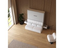 SMARTBett HANGING NIGHTSTAND.( 40cm depth) Pearl grey/White Fabric.