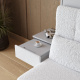 SMARTBett HANGING NIGHTSTAND.( 40cm depth) Pearl grey/White Fabric.