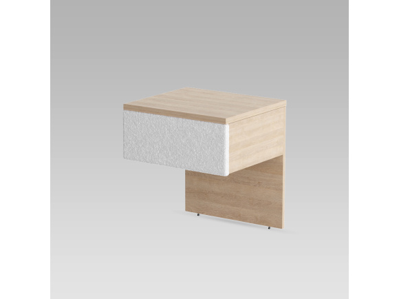 SMARTBett Nachttisch Classic Weiß Wildeiche