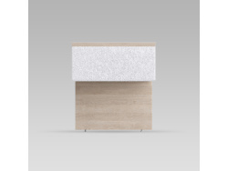 SMARTBett schwebende Nachtkonsole ( 40cm Tiefe) Kaiserberg Eiche/Weiss Stoff
