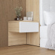 SMARTBett schwebende Nachtkonsole ( 40cm Tiefe) Kaiserberg Eiche/Weiss Stoff