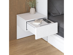 SMARTBett HANGING NIGHTSTAND.( 40cm depth) White / White Fabric.