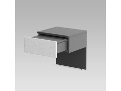 SMARTBett HANGING NIGHTSTAND.( 40cm depth) Anthracite / White Fabric.