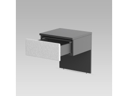 SMARTBett HANGING NIGHTSTAND.( 40cm depth) Anthracite / White Fabric.