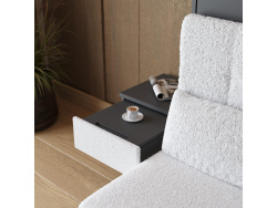 SMARTBett HANGING NIGHTSTAND.( 40cm depth) Anthracite / White Fabric.