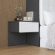 SMARTBett HANGING NIGHTSTAND.( 40cm depth) Anthracite / White Fabric.