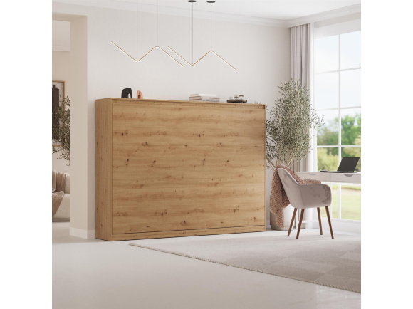 SMARTBett Murphy bed Classic 140x200 Horizontal Wild oak