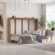 SMARTBett Murphy bed Classic 140x200 Horizontal Wild oak