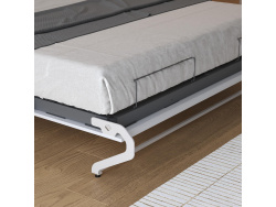 Schrankbett M1(40 cm Tiefe) 140x200 Vertikal Weiss/Weiss