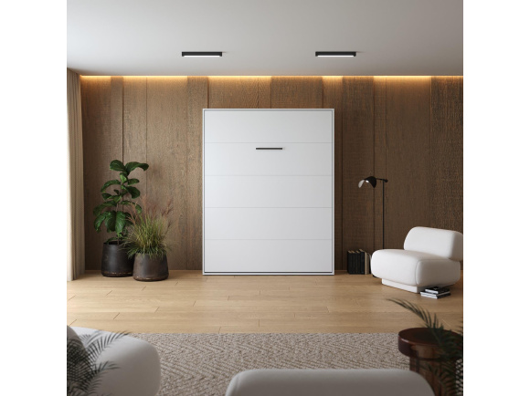 Murphy bed M1(40 cm depth) 140x200 Vertical White/White Without upholstered frame 140x200cm