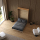 Schrankbett M1(40 cm Tiefe) 140x200 Vertikal Kaiserberg Eiche mit Polsterrahmen 140x200cm