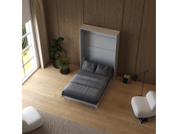 Murphy bed M1(40 cm depth) 140x200 Vertical Pearl Grey