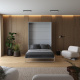 Murphy bed M1(40 cm depth) 140x200 Vertical Pearl Grey