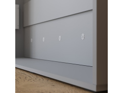 Murphy bed M1(40 cm depth) 140x200 Vertical Pearl Grey with upholstered frame 140x200cm