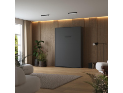 Schrankbett M1(40 cm Tiefe) 140x200 Vertikal Anthrazit