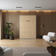 Murphy bed M1(40 cm depth) 140x200 Vertical White/Kaiserberg Oak
