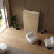 Murphy bed M1(40 cm depth) 140x200 Vertical White/Kaiserberg Oak