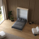 Murphy bed M1(40 cm depth) 140x200 Vertical White/Kaiserberg Oak
