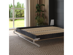 Murphy bed M1(40 cm depth) 140x200 Vertical Anthtracite/Kaiserberg Oak with upholstered frame 140x200cm