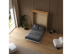 Schrankbett M1(40 cm Tiefe) 140x200 Vertikal Kaiserberg Eiche/Weiss