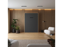 Schrankbett M1(40 cm Tiefe) 140x200 Vertikal Kaiserberg Eiche/ Anthrazit