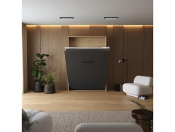 Schrankbett M1(40 cm Tiefe) 140x200 Vertikal Kaiserberg Eiche/ Anthrazit