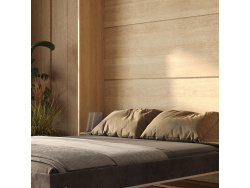 Murphy bed M1(40 cm depth) 140x200 Vertical Kaiserberg Oak /White Gloss