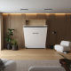 Murphy bed M1(40 cm depth) 140x200 Vertical Kaiserberg Oak /White Gloss