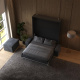 SMARTBett Schrankbett M1 140x200 Vertikal Anthrazit mit Sofa Anthrazit