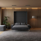 SMARTBett Wall Bed M1 140x200 Vertical Anthracite with Sofa Anthracite Armrest 11 cm
