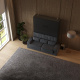 SMARTBett Schrankbett M1 140x200 Vertikal Anthrazit mit Sofa Anthrazit Armlehnen 26 cm