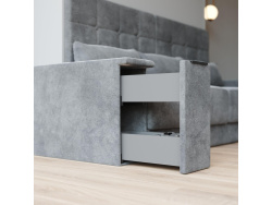 SMARTBett Schrankbett M1 140x200 Vertikal Anthrazit mit Sofa Anthrazit Armlehnen 26 cm mit Schubladen