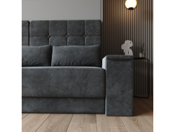 SMARTBett Schrankbett M1 140x200 Vertikal Weiss mit Sofa Anthrazit