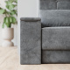 SMARTBett Wall Bed M1 140x200 Vertical White with Sofa Anthracite with Armrest 26 cm