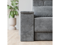 SMARTBett Wall Bed M1 140x200 Vertical White with Sofa Anthracite with Drawers