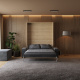 SMARTBett Wall Bed M1 140x200 Vertical Kaiserberg Oak with Sofa Anthracite